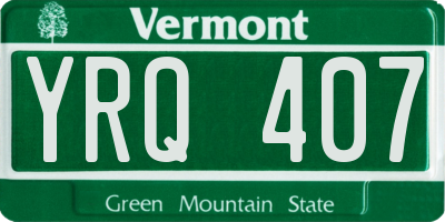 VT license plate YRQ407