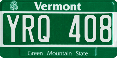 VT license plate YRQ408