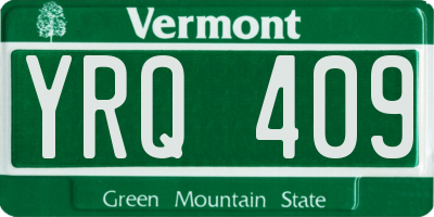 VT license plate YRQ409