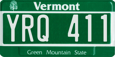 VT license plate YRQ411