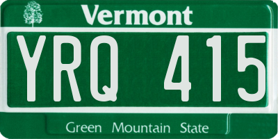 VT license plate YRQ415