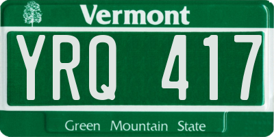 VT license plate YRQ417