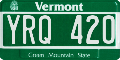 VT license plate YRQ420