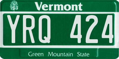 VT license plate YRQ424