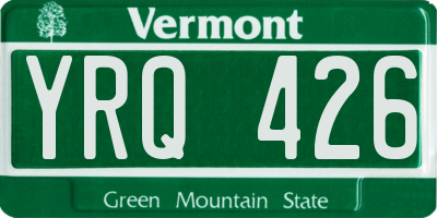 VT license plate YRQ426