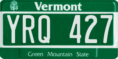 VT license plate YRQ427