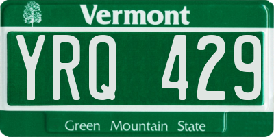 VT license plate YRQ429