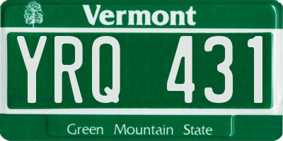 VT license plate YRQ431