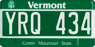 VT license plate YRQ434