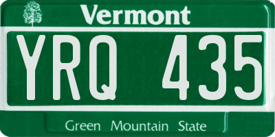 VT license plate YRQ435
