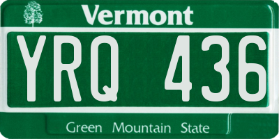VT license plate YRQ436