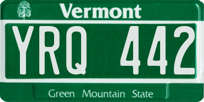 VT license plate YRQ442