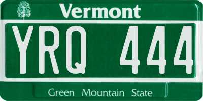 VT license plate YRQ444