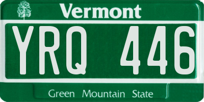 VT license plate YRQ446