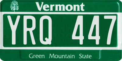 VT license plate YRQ447