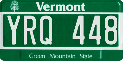 VT license plate YRQ448