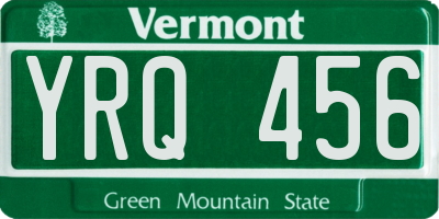 VT license plate YRQ456