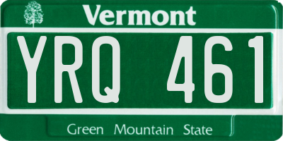 VT license plate YRQ461