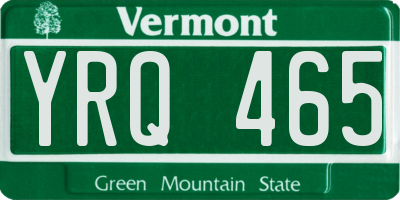 VT license plate YRQ465