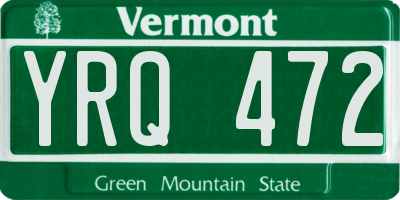VT license plate YRQ472