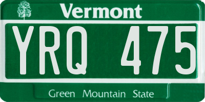 VT license plate YRQ475