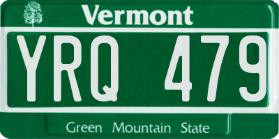 VT license plate YRQ479