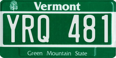 VT license plate YRQ481