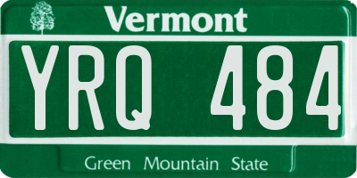 VT license plate YRQ484