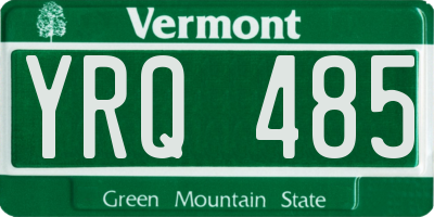 VT license plate YRQ485