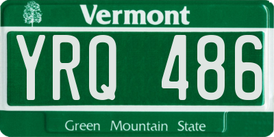 VT license plate YRQ486