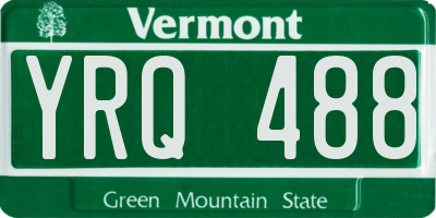 VT license plate YRQ488
