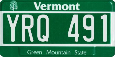VT license plate YRQ491