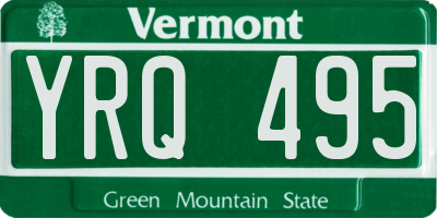 VT license plate YRQ495