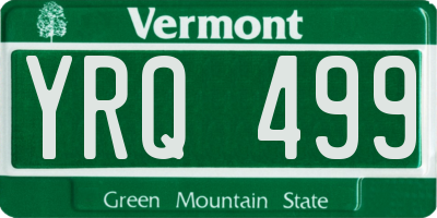 VT license plate YRQ499