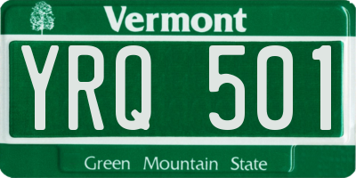 VT license plate YRQ501
