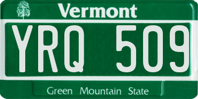 VT license plate YRQ509