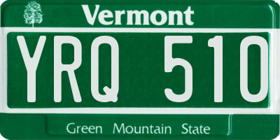 VT license plate YRQ510