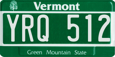 VT license plate YRQ512