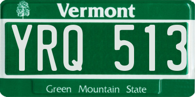 VT license plate YRQ513