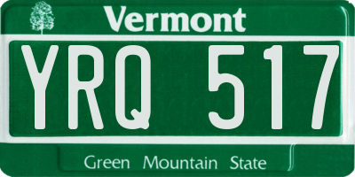 VT license plate YRQ517