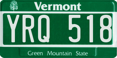 VT license plate YRQ518
