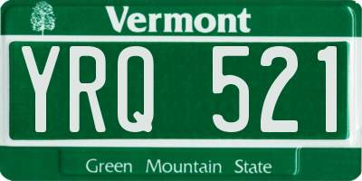 VT license plate YRQ521