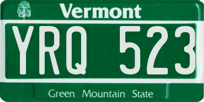 VT license plate YRQ523