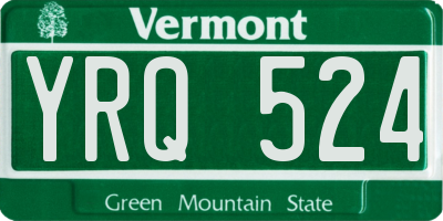 VT license plate YRQ524