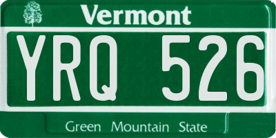 VT license plate YRQ526