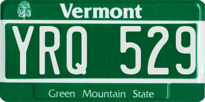 VT license plate YRQ529