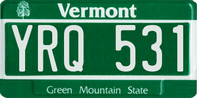VT license plate YRQ531