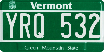 VT license plate YRQ532