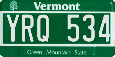 VT license plate YRQ534