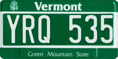 VT license plate YRQ535